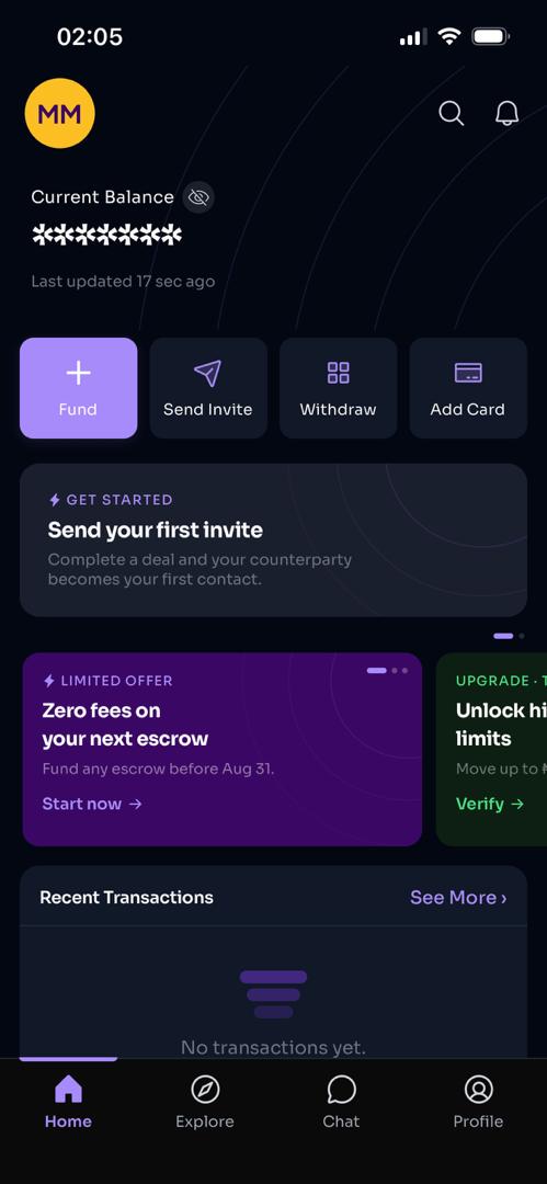 Escrow Platform mobile screenshot